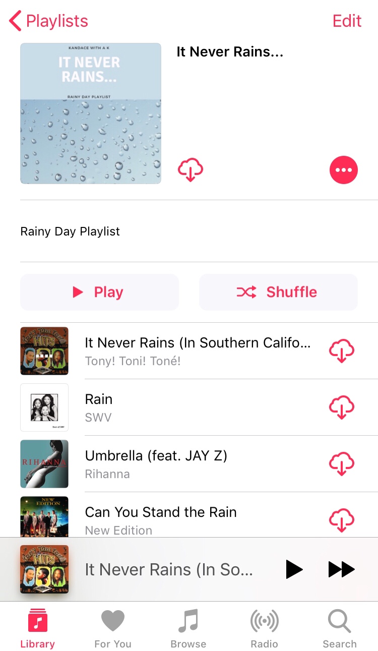 It Never Rains... (Rainy Day Playlist) - Kandace With A K