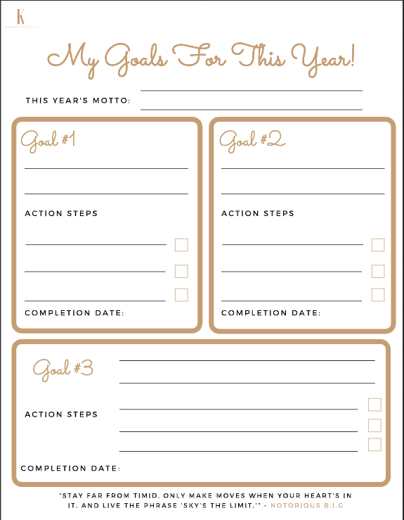 Goal Setting For The New Year! - Kandace With A K